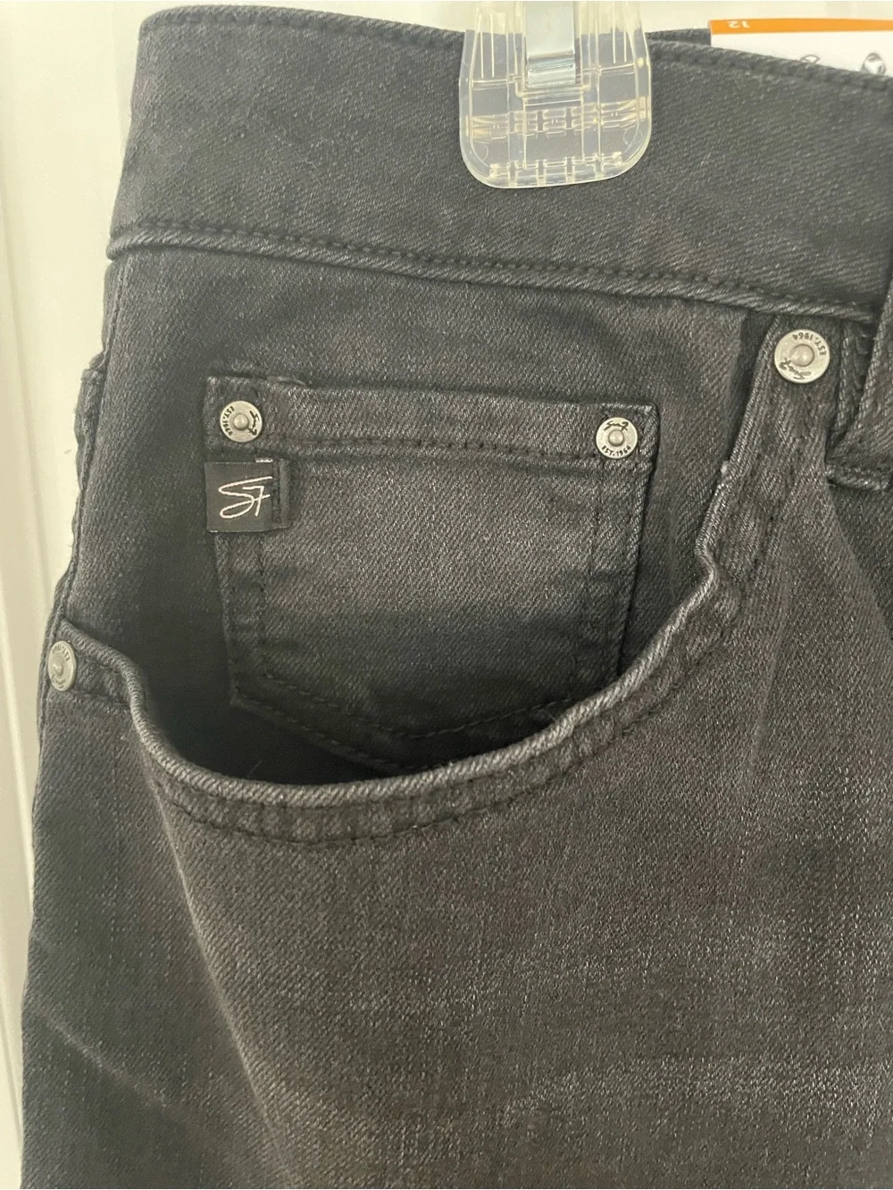 Seven7 Black Denim Bermuda Shorts